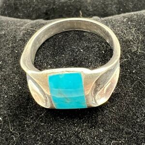Turquoise Inlay Sterling Silver Ring